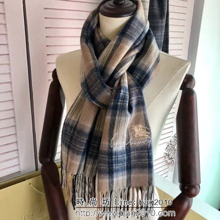 BURBERRY巴寶莉新款 品牌字母刺繡山羊絨圍巾 LLWJ6567